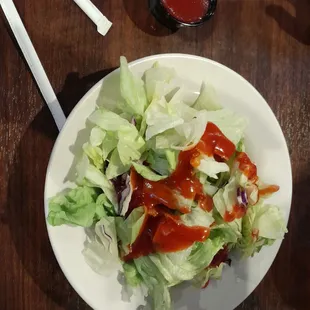 Ice cold lettuce and French Dressing