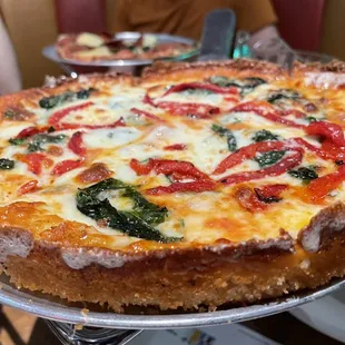 The feisty redhead pizza (deep dish)