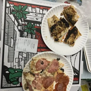 Charcoal and raw pepperoni