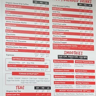 sushi and sashimi, menu