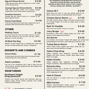 Our Menu!