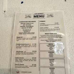 menu