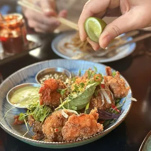 crispy prawns, thai chilies, tamarind &amp; herbs