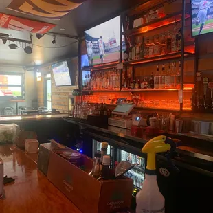 the bar and televisions