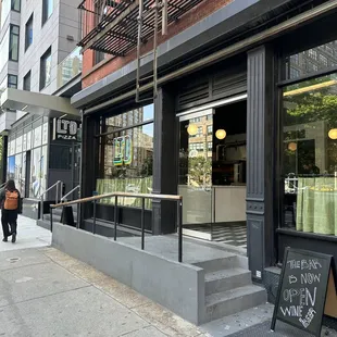 the entrance to the restaurant