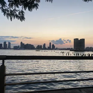 Park bench view of Hudson River just a few blocks away from LTD pizza