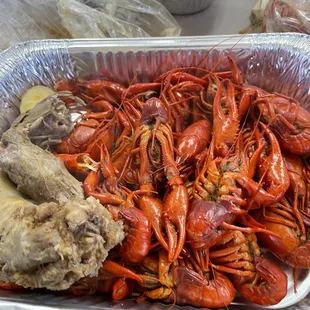 No sauces Just well seasoned crawfish, the way we like them. Season on the inside, not the outside