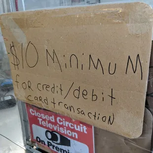 $10 Minimum for CCs