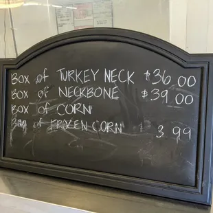 Also available: necks + corn