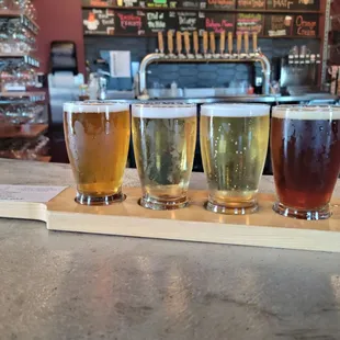 a flight of beers