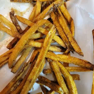 The fries were over-cooked and inedible