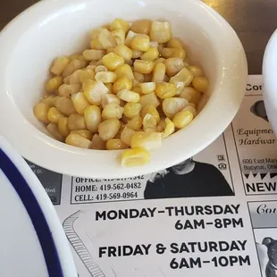 Yucky, canned, overcooked corn