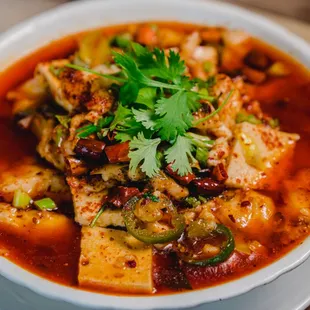 水煮滑豆腐(Tofu in Chilli Oil Sauce)