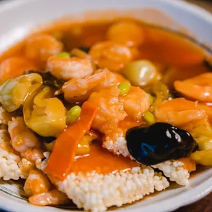 Shrimp w. Sizzling Rice(锅巴虾仁）