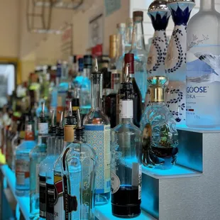 Alcohols at Lua's full bar