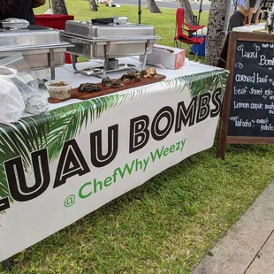 a table with food on it