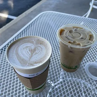 Chai Latte and Iced Vanilla Latte