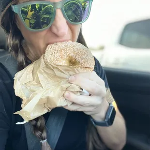 Wish I had taken just a photo of the bagels filled with vegan cream cheese but I couldn't wait that long