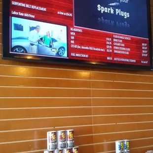 View our products and services on our large digital menu!