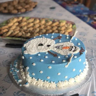 Beautiful Olaf cake baked by Luberto's.
