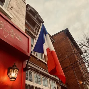 Outside the restaurant.