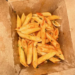 Dry side of penne