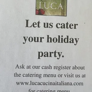 Catering available