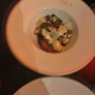 a plate of food on a table