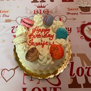 Vanilla Bean Macaron Cake