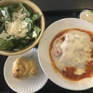 Lasagna and Caesar Side Salad