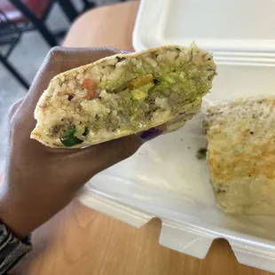Inside of the burrito