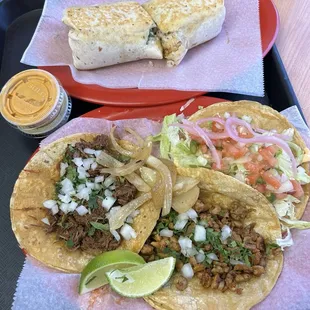 Tacos and burrito