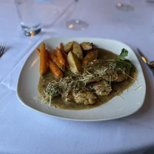 a plate of food on a table