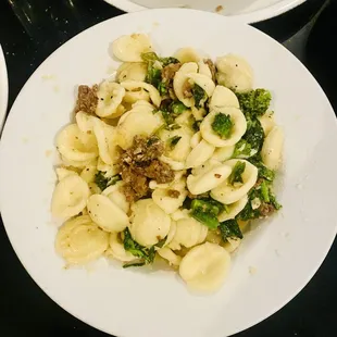 Orecchiette Pasta ($7) from the happy hour menu -- Italian Fennel Sausage * Rapini * White Wine -- Friday, 17 May 2024
