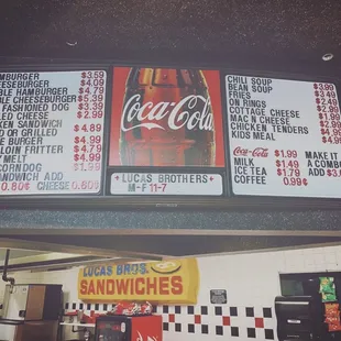 The menu