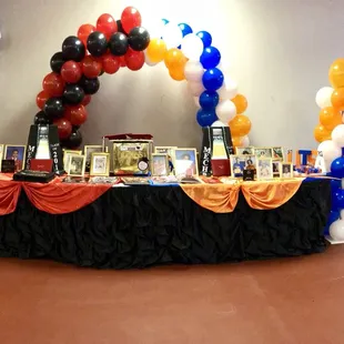 Party decor for Graduation/18th birthday party held at Lucas Event Center on 6/16/2018
