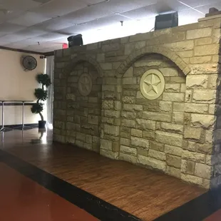 Inside Lucas Event Center..this just adds to the charm so much!