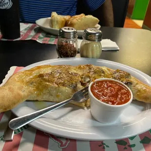 Philly steak Calzone the size of yo face!