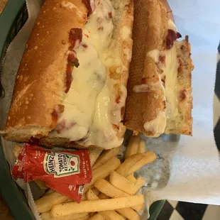 Meatball Sub and French Fries