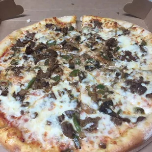 Philly Cheesesteak Pizza.  Really hits home for me.