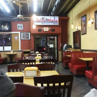 the inside of a restaurant