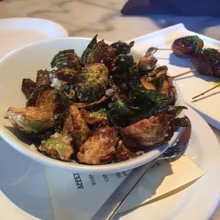 Roasted Brussels w/ curry salt &amp; lemon!