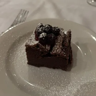 Dessert (flourless chocolate cake)