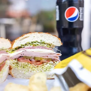 Lucca's Combo on Dutch Crunch w/ Provolone Cheese &amp; Sprouts ($8.75 + $1/cheese)