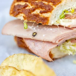 Lucca's Combo on Dutch Crunch w/ Provolone Cheese &amp; Sprouts ($8.75 + $1/cheese)