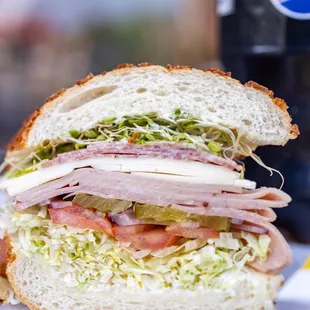 Lucca's Combo on Dutch Crunch w/ Provolone Cheese &amp; Sprouts ($8.75 + $1/cheese)