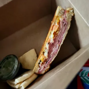 a sandwich in a box