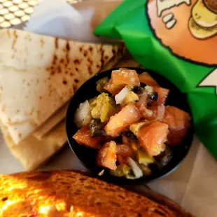 a burrito and chips