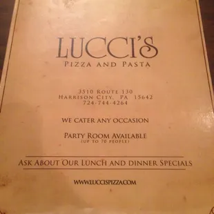 menu