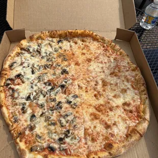 Large. Half &amp; half.